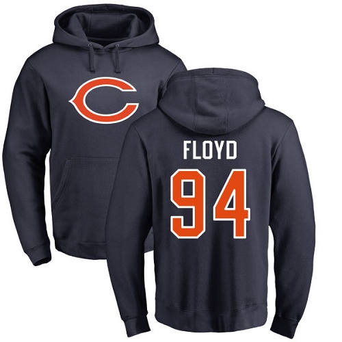 Chicago Bears Men Navy Blue Leonard Floyd Name and Number Logo NFL Football 94 Pullover Hoodie Sweatshirts